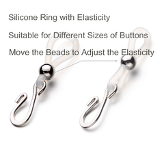 Zipper Holder Upper for Jeans Keep Zipper up on Pants - Hook for Jeans Zipper and Button White