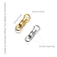 Double Opening Swivel Clasp for Necklace, Clasp Connector for Pendant, Necklace Charm Holder