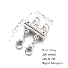 Necklace Layering Clasps Separator for Stackable Necklaces Chains, Necklace Clasps for Layered Look Without Getting Tangled 2 Strands (Gold+Silver)