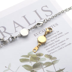 Stainless Steel Magnetic Clasps for Jewelry, 18K Gold Plated Magnetic Jewelry Clasps for Necklaces Bracelet Extender Jewelry Making Silver