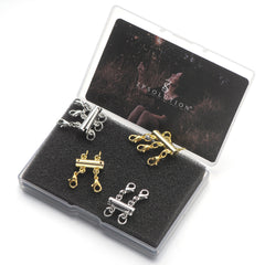 Necklace Layering Clasps Separator for Stackable Necklaces Chains, Necklace Clasps for Layered Look Without Getting Tangled 2 Strands (Gold+Silver)