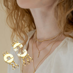 Layered Necklace Clasp, Locking Magnetic Multi Necklace Clasp, Necklace Separator for Layering 3 Strands Gold