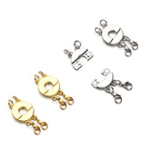 Necklace Separator for Layering, Locking Magnetic Layering Necklace Clasp, Multiple Necklace Clasp 2 Strands Silver/Gold