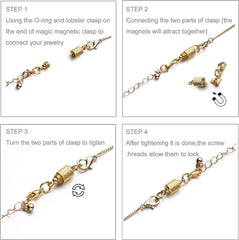 Screw-in Locking Magnetic Clasps for Jewelry Easy Necklace Clasp