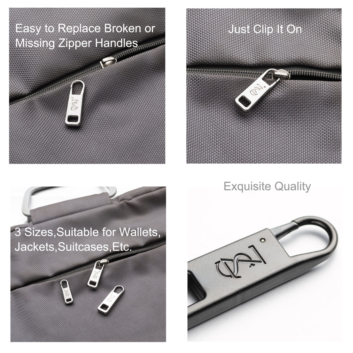 3 Size Zipper Tab Replacement Easy to Replace Broken or Missing