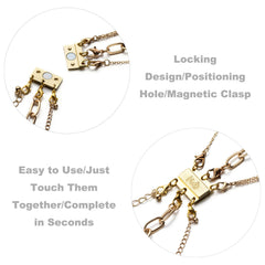 Locking Magnetic Triple Necklace Layering Clasp, Separator for Stackable Necklaces