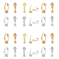 24 Pieces Earring Clip Backs Clip on Earrings Converter for Non-Pierced Ears