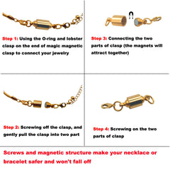 Screw Locking Magnetic Necklace Clasps Safety Magnetic Jewelry Clasps