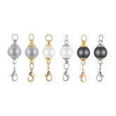 Plated ABS Pearl Magnetic Jewelry Clasps for Necklace 10mm Ball