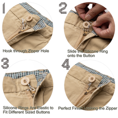 Zipper Holder Upper for Jeans Keep Zipper up on Pants - Hook for Jeans Zipper and Button White