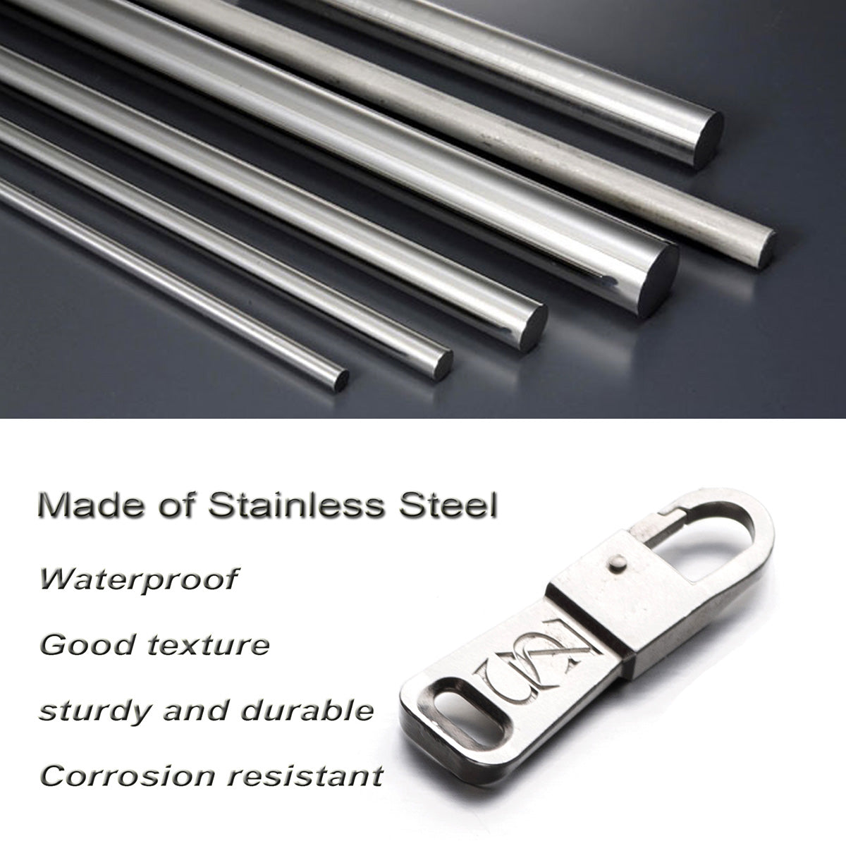 Stainless Steel Zipper Pull Replacement for Suitcase Backpacks Easy Use for Broken or Missing Zipper Pulls