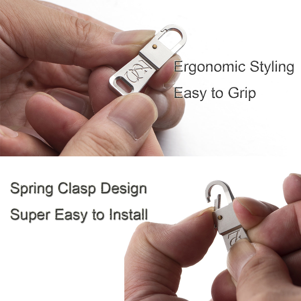 Stainless Steel Zipper Pull Replacement for Suitcase Backpacks Easy Use for Broken or Missing Zipper Pulls