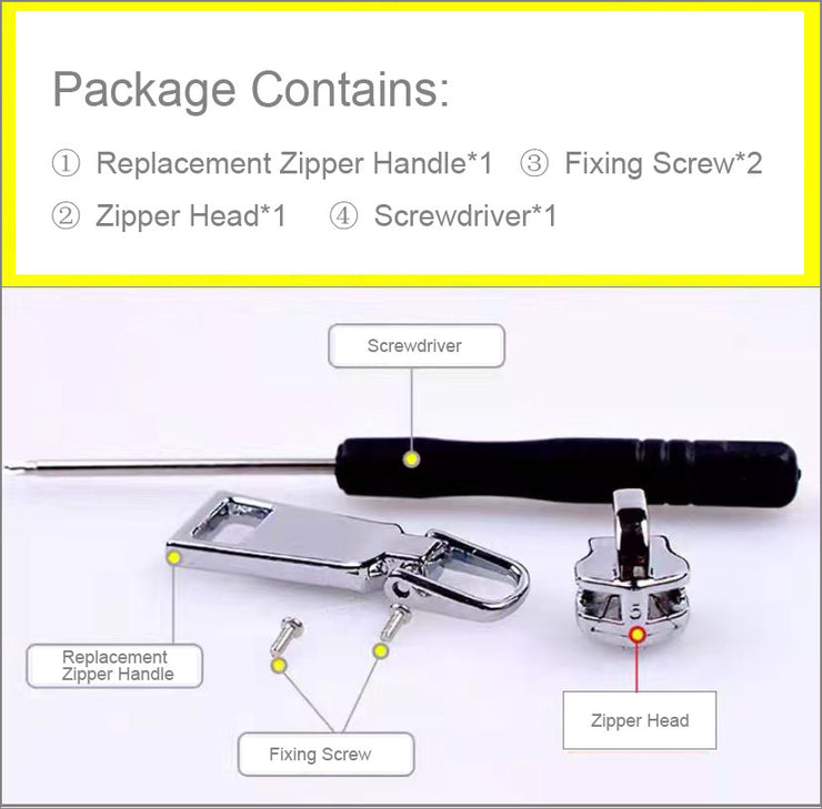 Fix Zip Puller Zipper Fix Pull Repair Kit 5 Pieces Instant Slider  Replacement