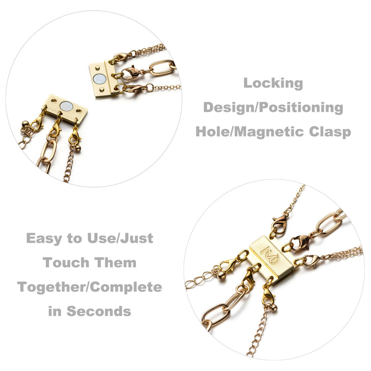 Necklace Layering Clasps, Magnetic Necklace Connector Magnetic Necklace  Separator For Layering Multi Strands Clasps For Layered Bracelet Neckla