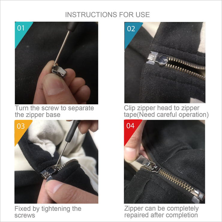 5Pc Zipper Slider Puller Instant Zipper Replacement for Broken