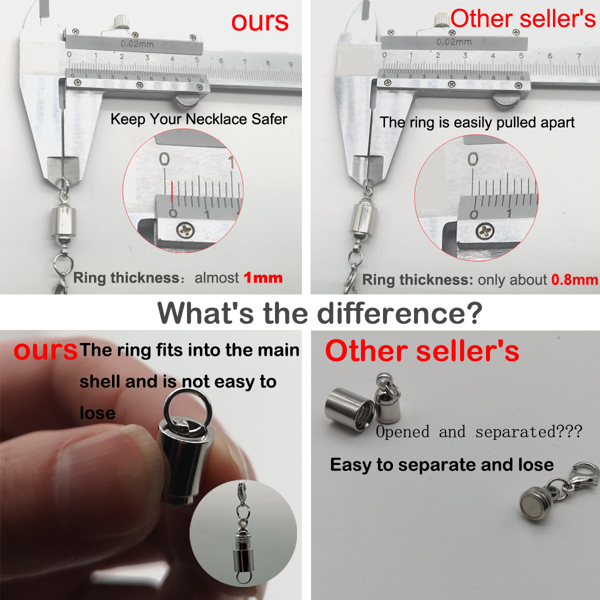 Screw Locking Magnetic Jewelry Clasps for Necklaces Bracelets