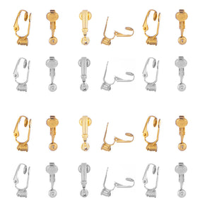 24 Pieces Earring Clip Backs Clip on Earrings Converter for Non-Pierced Ears