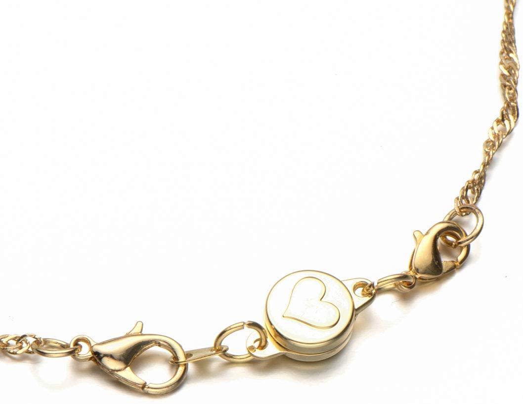 Locking Magnetic Bracelet Necklace Clasps with Heart Badge