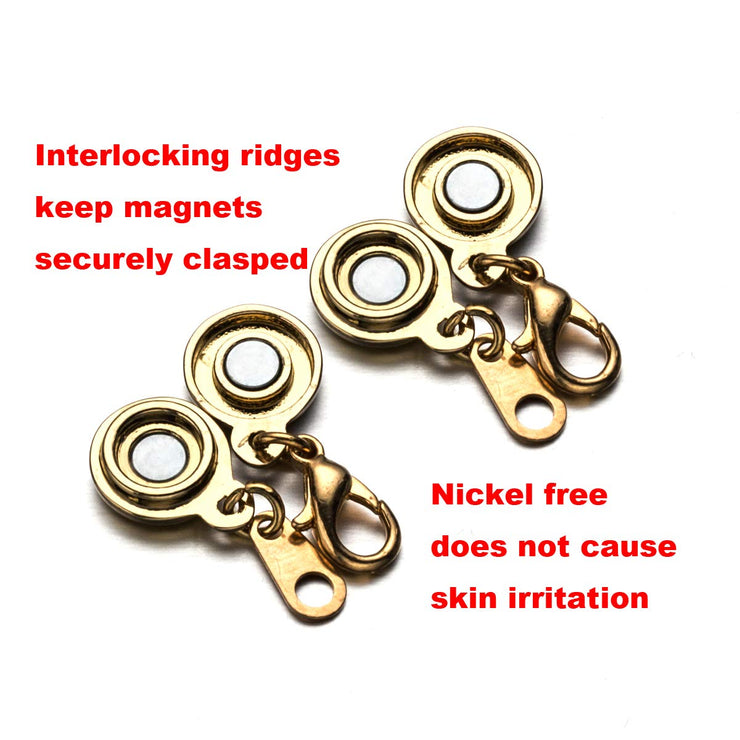 Zpsolution Locking Magnetic Clasps for Jewelry Necklaces Bracelets - Light and Small Keep The Clasp in Back