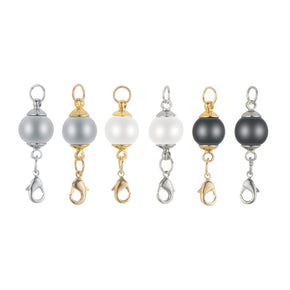 Plated ABS Pearl Magnetic Jewelry Clasps for Necklace  10mm Ball