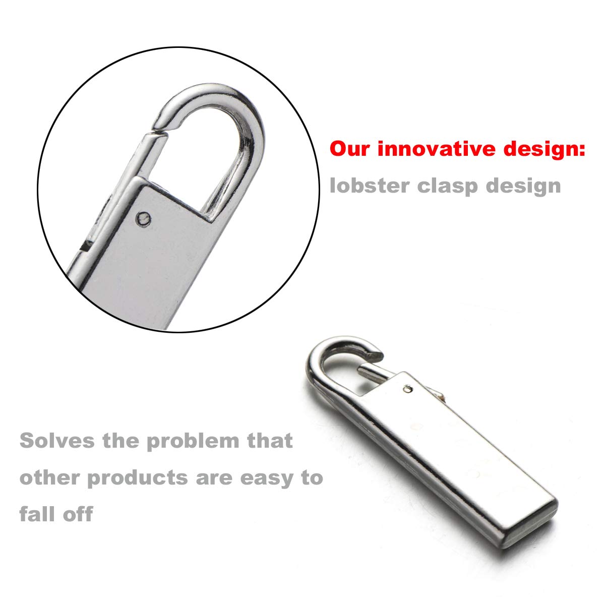 Zipper Pull Replacement Metal Zipper Handle for Luggage Suitcases