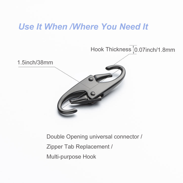 Double Small Carabiner Clips - Zipper Clip Theft Detterent Holding The –  zpsolution